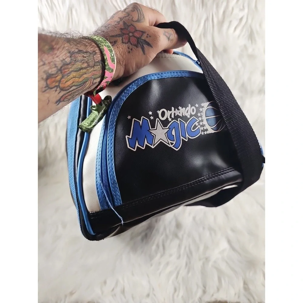NBA Orlando Magic Leather Duffel Travel Bag Vintage 2000's Officially Licensed